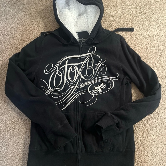 Fox Jackets & Blazers - VTG Y2K Fox Racing Hysteric Glamour Style Fur Zip Hoodie. Large!